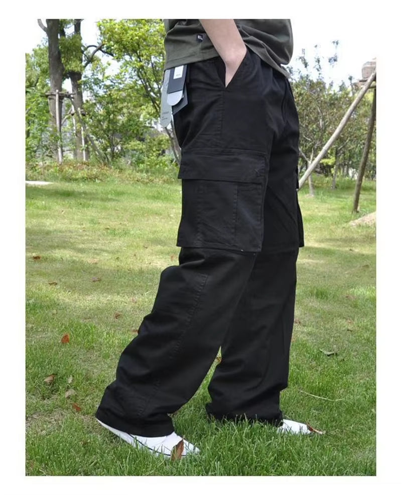 Men plus Large Size Cargo Pants Cotton Straight Oversize Tracksuit Wide Leg Tactical Baggy Trousers Spring Summer 5XL 6XL Z1