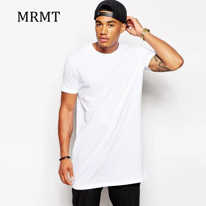 2025  White Casual Long Size Mens T-Shirts Hip Hop Tops Extra Long Tee Shirts for Male Longline Man T-Shirt Men T Shirt