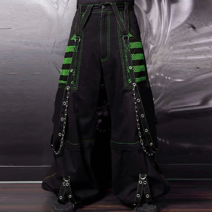 Punk Style Y2K Wid Leg Denim Pants E-Girl Gothic Loose Trousers Cyber Grunge Cargo Pants Harajuku High Waist Baggy Jeans Women