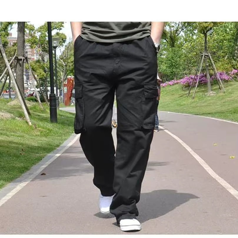 Men plus Large Size Cargo Pants Cotton Straight Oversize Tracksuit Wide Leg Tactical Baggy Trousers Spring Summer 5XL 6XL Z1