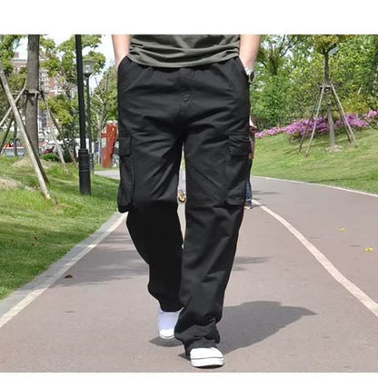 Men plus Large Size Cargo Pants Cotton Straight Oversize Tracksuit Wide Leg Tactical Baggy Trousers Spring Summer 5XL 6XL Z1