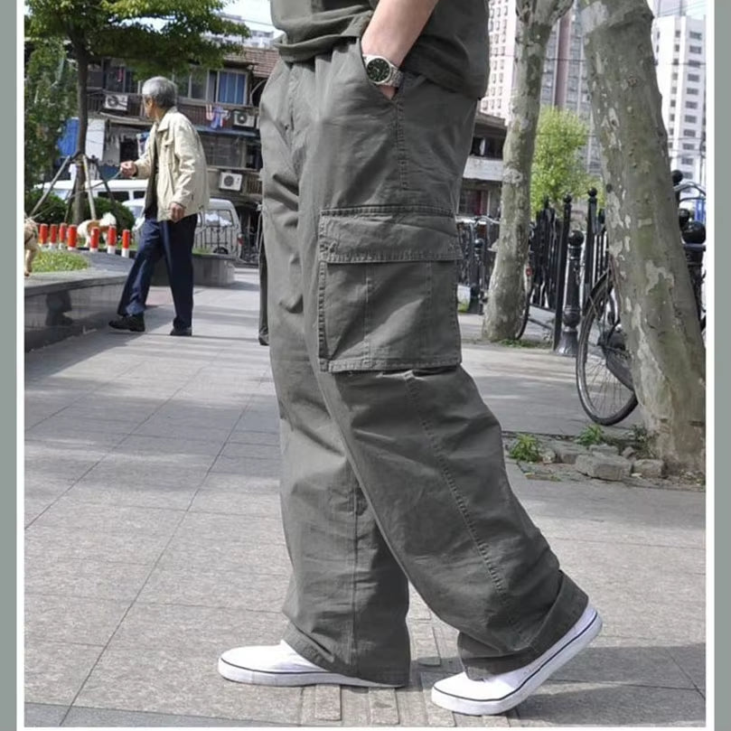 Men plus Large Size Cargo Pants Cotton Straight Oversize Tracksuit Wide Leg Tactical Baggy Trousers Spring Summer 5XL 6XL Z1