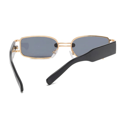 Buckle Sunglasses 2024 New Small Frame Metal Square Sunglasses Fashionable Personality Sunglasses Men and Women