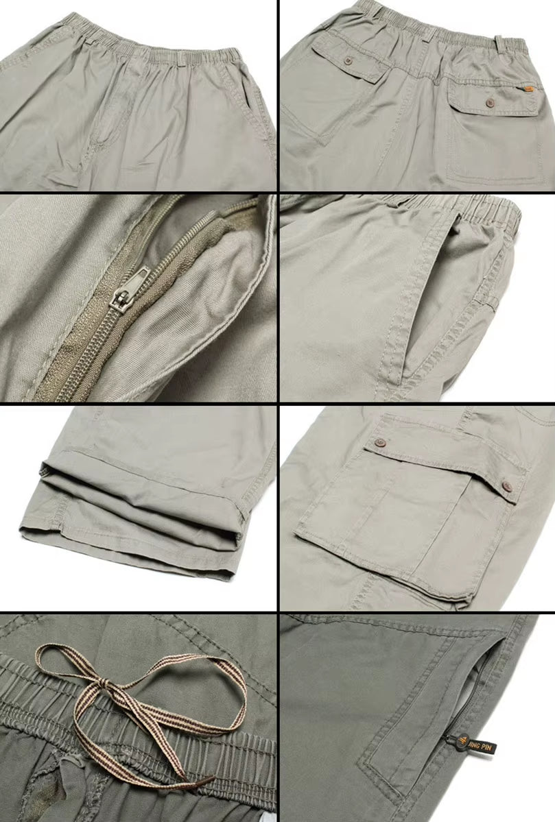 Men plus Large Size Cargo Pants Cotton Straight Oversize Tracksuit Wide Leg Tactical Baggy Trousers Spring Summer 5XL 6XL Z1