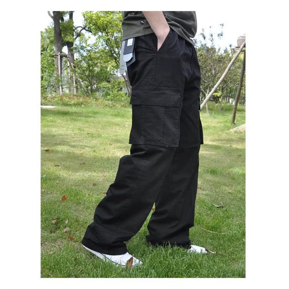 Men plus Large Size Cargo Pants Cotton Straight Oversize Tracksuit Wide Leg Tactical Baggy Trousers Spring Summer 5XL 6XL Z1